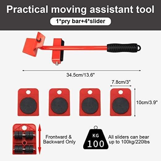 Furniture Lifter Mover Tool Set – Heavy-Duty Roller Wheels for Washing Machines, Fridges & Large Appliances