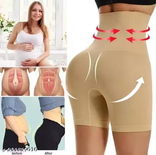 Women's High Compression Nylon Tummy Tucker with Thigh Slimming Support – Free Size Fit